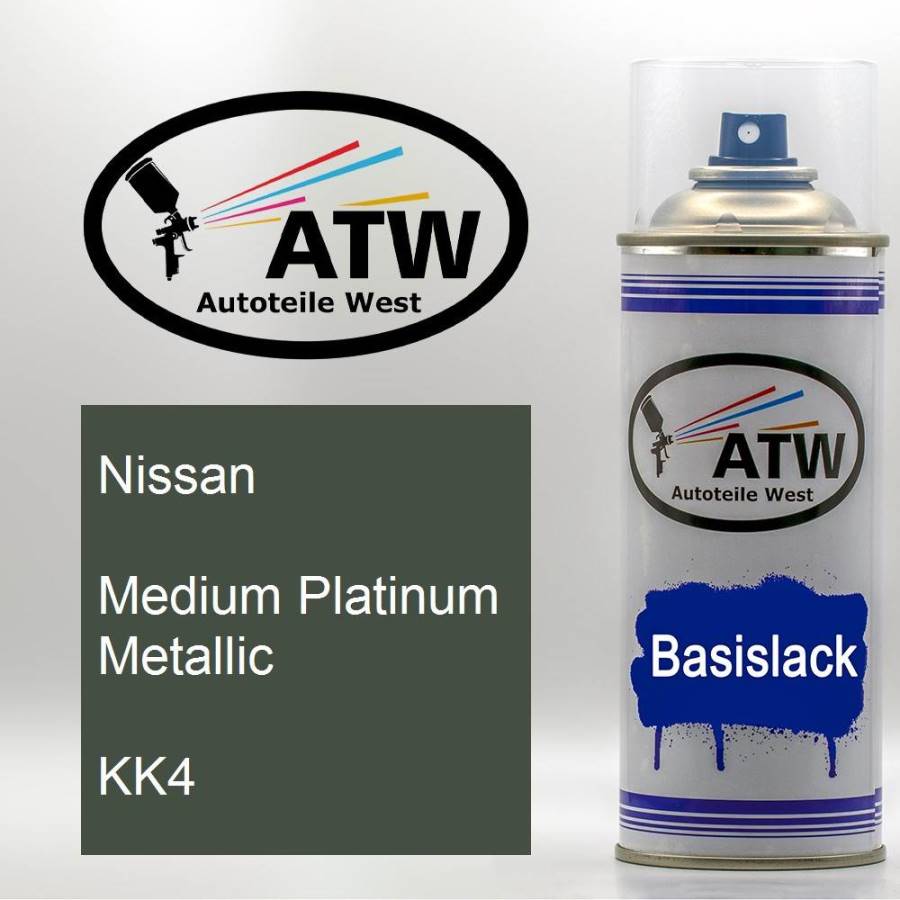 Nissan, Medium Platinum Metallic, KK4: 400ml Sprühdose, von ATW Autoteile West.